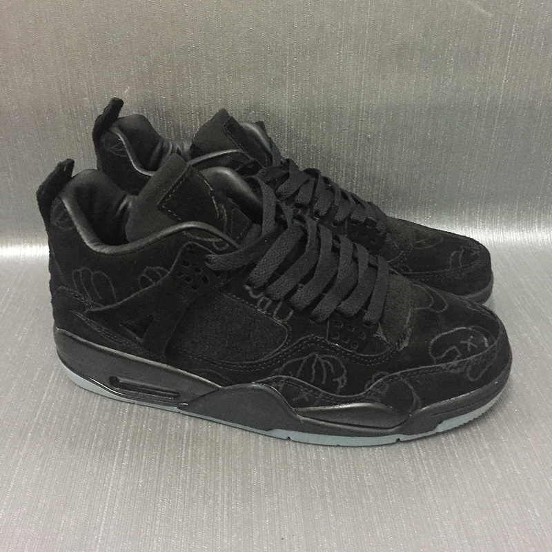 KAWS x Air Jordan 4 Sample Graffiti Black Shoes